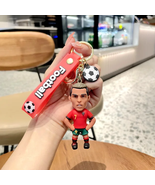 Football Star Ronaldo Figure Keychain Jewelry Bag Pendent Keyring Collec... - £14.21 GBP+