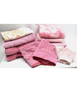 Vintage Towels MCM Pink Sculpted Fringe Floral Rose Bath Towel Hand Gran... - €72,75 EUR