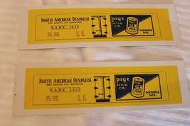 HO Scale Vintage Set of Box Car Side Panels, Page Milk Co., Yellow #1829 - £11.98 GBP