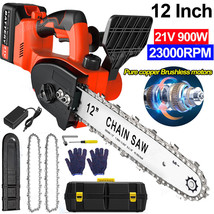 12 inch Electric Cordless Battery Powered Brushless Chainsaw Set for Woo... - £126.28 GBP