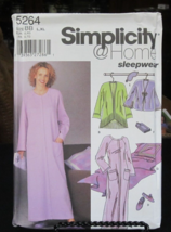 Simplicity 5264 Robe Jacket Slippers Eyemask Bookcover Pillow Blanket - ... - £7.79 GBP