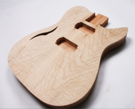 Custom TL Thinline Electric Guitar Body 10mm Flame Maple Top Bolt-on &amp; Set-in - £90.99 GBP