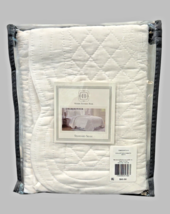 Modern Southern Home Scallop Tiles Standard Sham 20x26 White Quilted 100... - $18.81