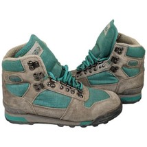 Vasque Hiking Boots Womens Size 7 Gray and Teal Suede 7591-1 Vintage - £47.18 GBP