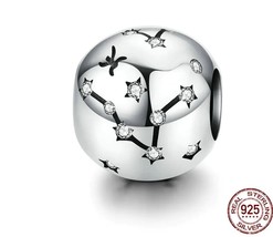925 Sterling Silver Star Pisces Sign Zodiac Beads Charms fit Bracelet Neckalce - £6.48 GBP