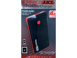 Tzumi Pocket Juice 7500 mAh Portable Charger Endurance Black / Red - £16.23 GBP