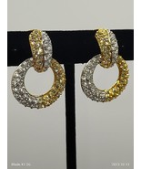 Signed Nolan Miller Removable  Door Knocker Rhinestone Gold Tone Clip Ea... - £31.38 GBP