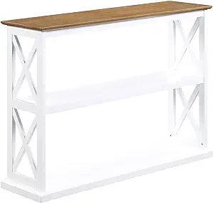 Coventry Console Table With Shelves, Driftwood/White - $211.99