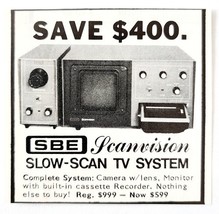 1975 SBE Scanvision Slow Scan TV System Advertisement Electronics C82QST - $368.38 MXN