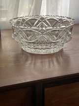 Crystal Cut Glass Bowl Fruit Decor Sawtooth Edge Vintage Heavy - 8.5&quot;W x... - £8.13 GBP