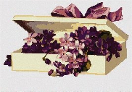 Pepita Needlepoint kit: Box Purple Flowers, 10&quot; x 7&quot; - $50.00+