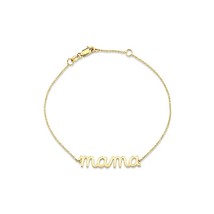 Mother&#39;s Day Gift 925 sterling silver charm bracelet letter mama plain gold plat - £22.38 GBP