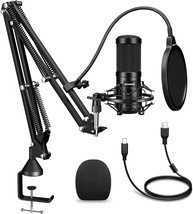Aokeo Usb Condenser Microphone, 192Khz/24Bit Professional Pc Streaming, ... - £37.94 GBP