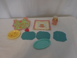 American Girl Bitty Baby 2011 Mealtime Set Bib Plate + Party Treats + Mats + Boo - $16.85