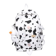 Women Backpack Bagpack Canvas Kawaii Cow Grain College School bag Student Cute F - £38.45 GBP