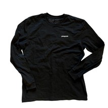 Patagonia Responsibili-Tee Mens Back P-6 Logo Long Sleeve Size L Black - $19.79