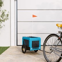 vidaXL Pet Bike Trailer Blue and black Oxford fabric, PVC, Iron - $3,592.94 MXN