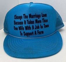 Vintage “Change The Marriage Laws” Rope Mesh Trucker Farmer Snapback Hat Cap - £11.70 GBP