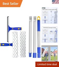 Professional Window Cleaning Squeegee - 12&quot; Durable Rubber &amp; 11&quot; Microfi... - $46.50