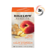 3x Boxes Bigelow Benefits Calm Ginger &amp; Peach Tea | 18 Tea Bags Each | 1... - €17,34 EUR