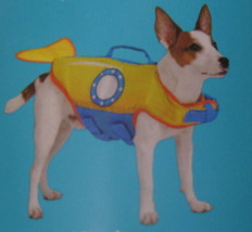 NWT Small Dog Pet Flotation Aid Vest Yellow Fish Heart To Tail Lift Handle New - £14.70 GBP