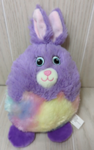 Toms Toys Purple Easter Bunny Plush oval egg multi-colored pink yellow blue - $9.89