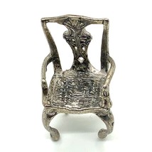 Vtg Sterling Silver Mid Century Collectible Miniature Armchair Dollhouse... - £35.04 GBP