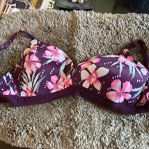 VS PINK Burgundy Floral Wireless Wear Everywhere Lightly Lined Sports Br... - £15.82 GBP