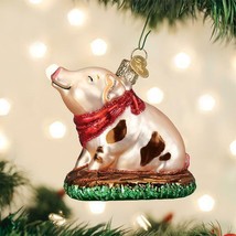 Old World Christmas Piggy In The Puddle Farm Animal Glass Xmas Ornament 12535 - £13.41 GBP