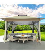 12X12 Outdoor Gazebo Pop-Up Gazebo Canopy w Mosquito Netting Patio Tent ... - $195.97