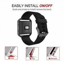 Fitbit Blaze Smart Fitness Watch Large Silicone Replacement Band Meatl Frame - £35.68 GBP