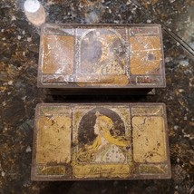 LOT 2 Vintage Antique 1920's Art Deco Whitman's Chocolates Candy Tins Mosaic Box - $35.96