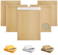 10 Brown Kraft Bubble Mailers 7.25x11 Padded Paper Cushion Envelopes - £8.73 GBP