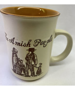 Amish People Coffee Mug Horse &amp; Buggy Brown Beige Embossed - $7.76 CAD