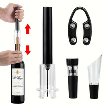 4Piece Wine Set Vacuum Stopper Pourer Opener Bar Tools - £12.00 GBP