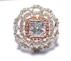 2.28ct Natural Fancy Blue &amp; Argyle 6PP Pink Diamonds Engagement Ring GIA 18K SI2 - £33,595.90 GBP