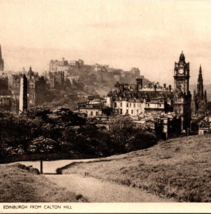 c1938 View from Calton Hill of Edinburgh Scotland Jarrold &amp; Sons Sepia Postcard - £10.38 GBP