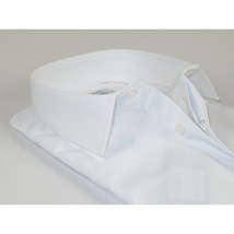 Mens CEREMONIA Formal Shirt Hidden Button 100% Cotton Slim Fit #9010 13 White image 3