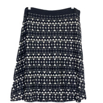 Spense Women&#39;s size XL Knee Length Casual Flared Fit Skirt Black White Print NEW - £21.10 GBP
