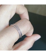 Genuine 925 sterling silver Double Circle ring Wires Ring Women Size 5 6... - £8.57 GBP