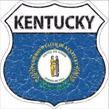 Kentucky State Flag Distressed 11&quot; x 11&quot; Novelty Highway Shield Metal Sign - £7.92 GBP