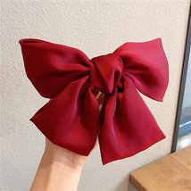 EILICEQUEEN Bow Hairpin Wine Red Japanese Satin Spring Clip Hair Accesso... - £7.04 GBP