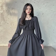 y2k Dress Women Elegant Vintage Black Casual  Party Midi Dress Office Lady Korea - £52.56 GBP