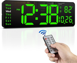 16&quot; Large Digital Wall Clock with Remote, Large Display LED Wall Clock F - €55,25 EUR