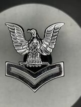 USN silver E-5 Petty Officer Second Class cap device lapel pin police - $11.88
