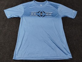 Jeff Trickey Quarterback Camp Badger Sport Shirt Men Medium Blue Lightwe... - $18.49
