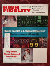 HIGH FIDELITY Magazine February 1973 Quadraphonic Receivers No Women Composers? - £15.82 GBP