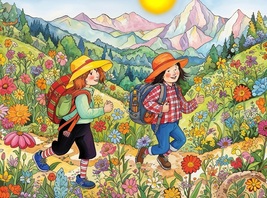 Sunny Trails: Mckenna &amp; Maisie's Adventure (used 1000 PC jigsaw puzzle) - $13.00