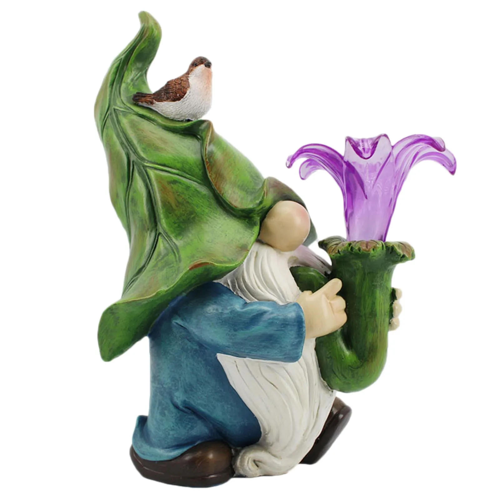 Fairy Garden Miniatures Gnome Dwarf With Solar LED Light Garden Dwarf Statue-Res - £120.44 GBP