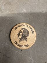 Vintage Lakota Iowa Centennial 1892-1992 Wooden Nickel Germania IA Train... - $7.65
